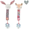 Doudou et Compagnie Attache tétine lapin rose ou faon Boh'aime -18 cm> Attache Sucette
