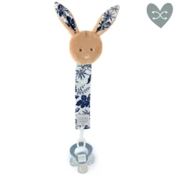 Doudou et Compagnie Attache tétine lion ou lapin bleu Boh'aime - 18 cm><noscript><img width=