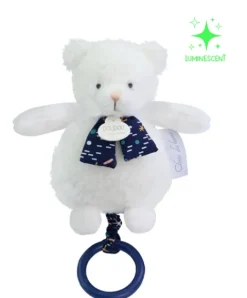 Doudou et Compagnie Boite a musique luminescente ours - 17 cm - Clair de Lune><noscript><img width=