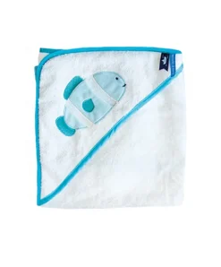 Doudou et Compagnie Cape de bain bébé poisson vert - 80 x 80 cm> Cape De Bain