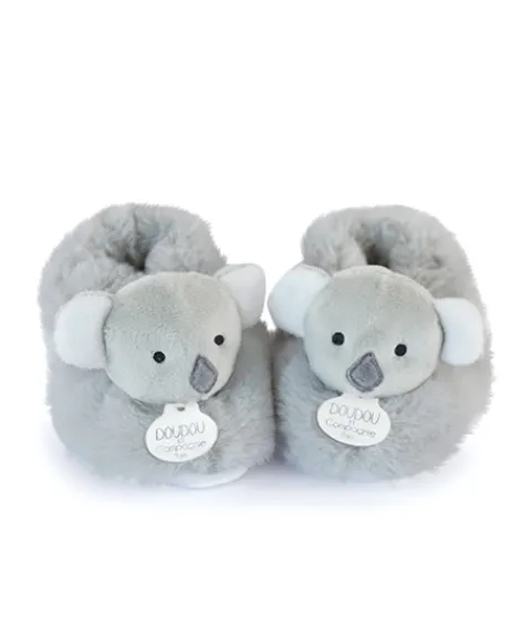 Doudou et Compagnie Chaussons bébé en peluche Koala - Unicef - 0-6 mois> Chaussons