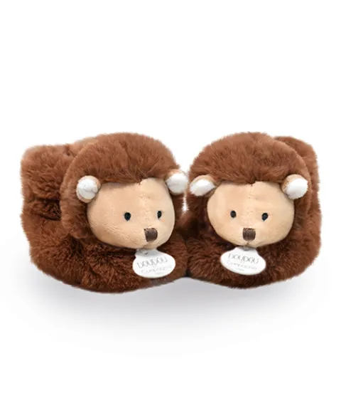 Doudou et Compagnie Chaussons bebe en peluche hérisson - Unicef - 0-6 mois> Chaussons
