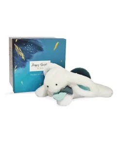 Doudou et Compagnie Coffret Pantin Lapin bleu - Happy Pop - 25 cm> Peluches