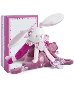 Doudou et Compagnie Doudou attache sucette lapin Cerise rose - 17 cm><noscript><img width=