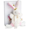 Doudou et Compagnie Doudou attache sucette lapin étoile rose - 15 cm> Petit Format|Doudou Plat
