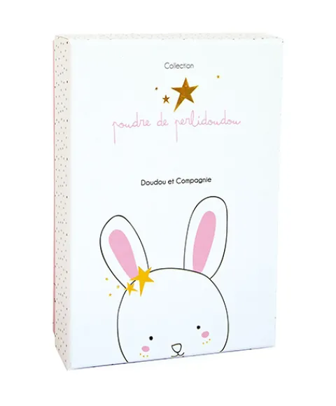 Doudou et Compagnie Doudou attache sucette lapin étoile rose - 15 cm> Petit Format|Doudou Plat