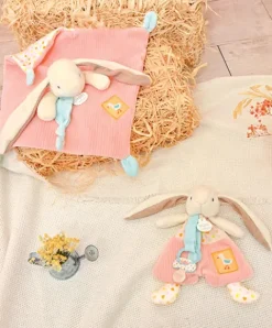 Doudou et Compagnie Doudou attache-sucette - LAPIN CIBOULETTE - 19 cm><noscript><img width=