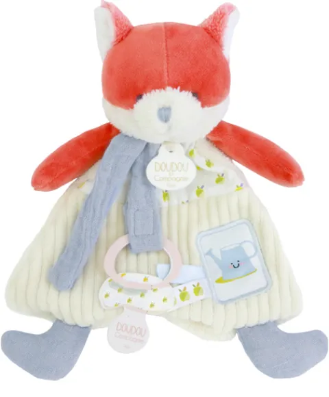 Doudou et Compagnie Doudou attache-sucette Renard Romarin - 19 cm> Doudou Attache-Sucette|Attache Sucette