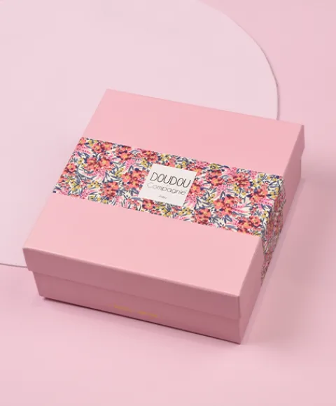 Doudou et Compagnie Doudou FAON blanc avec pétales - BOH'AIME -> Doudou Plat