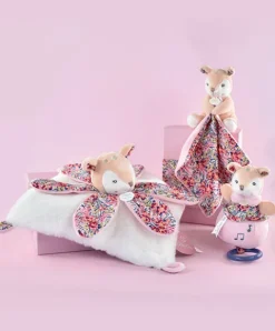 Doudou et Compagnie Doudou FAON blanc avec pétales - BOH'AIME -><noscript><img width=