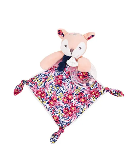 Doudou et Compagnie Doudou hochet a billes Faon- Bohaime> Doudou Plat|Attache Sucette