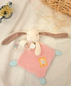 Doudou et Compagnie Doudou hochet bebe lapin rose - LAPIN CIBOULETTE - 21 cm> Doudou Plat|Hochets Et Pantins D'Activités