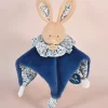 Doudou et Compagnie Doudou Lapin bleu - Cocon - Balle d'éveil - 3 EN 1> Doudou Plat|Balles Sensorielles