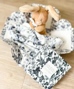 Doudou et Compagnie Doudou LAPIN bleu Marine avec mouchoir - BOH'AIME -> Petit Format