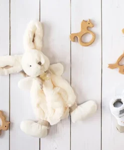 Doudou et Compagnie Doudou Lapin Bonbon Taupe - 26 cm> Doudou Plat