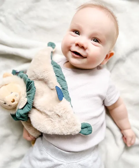 Doudou et Compagnie Doudou Lion marron - Cocon - Balle d'éveil - 3 EN 1> Doudou Plat|Balles Sensorielles