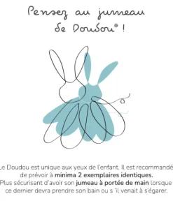 Doudou et Compagnie Doudou mouchoir chien bleu en coton BIO -15 cm><noscript><img width=