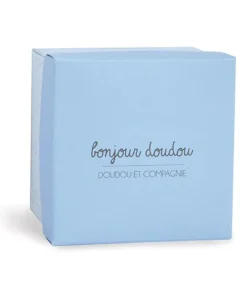 Doudou et Compagnie Doudou mouchoir lapin bleu - 10 cm - Boite fleur><noscript><img width=