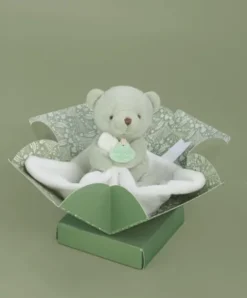 Doudou et Compagnie Doudou mouchoir- Mon petit ourson - Vert Clair - 10 cm><noscript><img width=