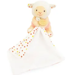 Doudou et Compagnie Doudou mouchoir mouton blanc et orange - 11 cm><noscript><img width=