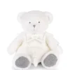 Doudou et Compagnie Doudou mouchoir ours Gris - 30 cm - Collection Anniversaire> Doudou Mouchoir|Peluches