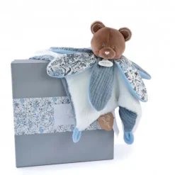Doudou et Compagnie Doudou OURS bleu avec pétales - BOH'AIME -><noscript><img width=