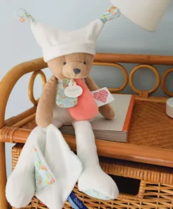 Doudou et Compagnie Doudou ours mouchoir 3 histoires - Blanc> Doudou Mouchoir|Peluche Avec Doudou