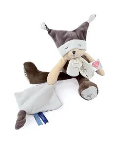 Doudou et Compagnie Doudou ours mouchoir 3 histoires - Marron><noscript><img width=