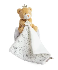 Doudou et Compagnie Doudou ours mouchoir marron Petit Roi - 10 cm> Doudou Mouchoir|Petit Format
