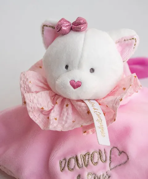 Doudou et Compagnie Doudou plat Chat rose - Attrape-rêves - 20 cm> Doudou Plat