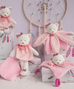 Doudou et Compagnie Doudou plat Chat rose - Attrape-rêves - 20 cm><noscript><img width=