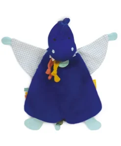 Doudou et Compagnie Doudou plat dinosaure bleu Sashou - 25 cm> Doudou Plat