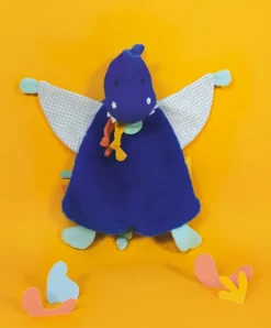 Doudou et Compagnie Doudou plat dinosaure bleu Sashou - 25 cm><noscript><img width=