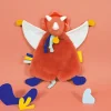 Doudou et Compagnie Doudou plat dinosaure orange Lou - 25 cm> Doudou Plat