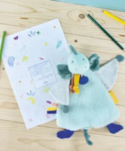 Doudou et Compagnie Doudou plat dinosaure vert Filou - 25 cm><noscript><img width=