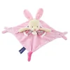 Doudou et Compagnie Doudou plat lapin rose avec marionnette à doigt - 30 cm> Doudou Plat|Marionnettes