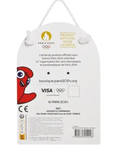 Doudou et Compagnie Doudou plat mascotte jeux olympiques paris 2024 avec anneau en bois - 25 cm><noscript><img width=