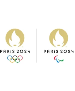 Doudou et Compagnie Doudou plat mascotte jeux olympiques paris 2024 avec anneau en bois - 25 cm><noscript><img width=