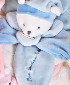 Doudou et Compagnie Doudou plat Ours Collector bleu - 24 cm> Doudou Plat