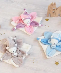 Doudou et Compagnie Doudou plat Ours Collector bleu - 24 cm><noscript><img width=