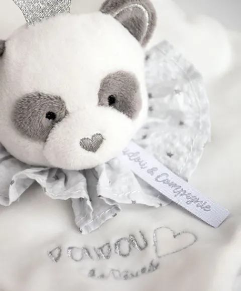 Doudou et Compagnie Doudou plat Panda gris - Attrape-rêves - 20 cm> Doudou Plat