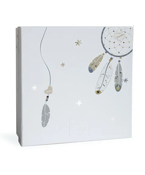 Doudou et Compagnie Doudou plat Panda gris - Attrape-rêves - 20 cm> Doudou Plat