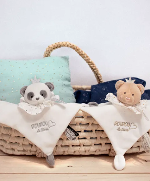 Doudou et Compagnie Doudou plat Panda gris - Attrape-rêves - 20 cm> Doudou Plat