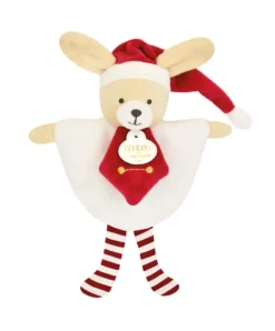 Doudou et Compagnie Doudou plat petit lutin Noël rouge et blanc - Modèle aléatoire- 17 cm> Petit Format|Doudou Plat