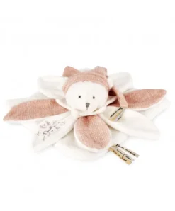 Doudou et Compagnie Doudou plat pétales Ours Rose - 25 cm - Collection Anniversaire> Doudou Plat