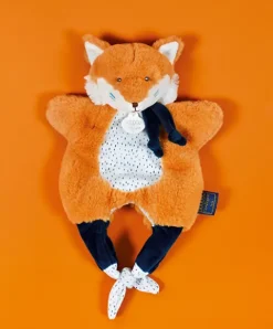 Doudou et Compagnie Doudou Renard marionnette - Petit sac - Amusette 3 EN 1> Doudou Plat|Marionnettes