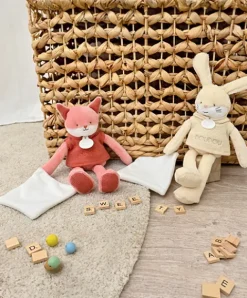 Doudou et Compagnie Doudou Renard rose avec mouchoir - Sweety - 25 cm><noscript><img width=