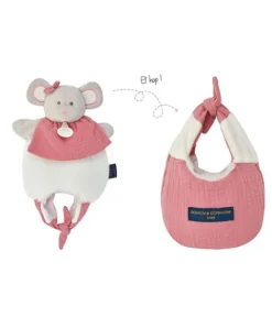 Doudou et Compagnie Doudou Souris marionnette - Petit sac - Amusette 3 EN 1><noscript><img width=