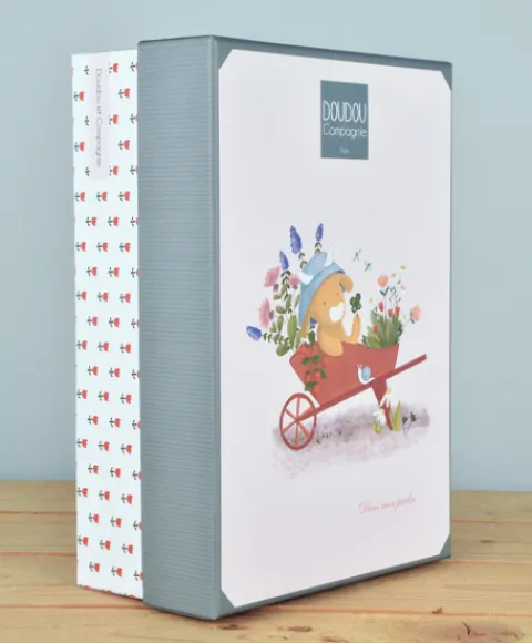 Doudou et Compagnie Doudou vache avec hochet billes - Aneth -21 cm> Doudou Plat|Hochets Et Pantins D'Activités