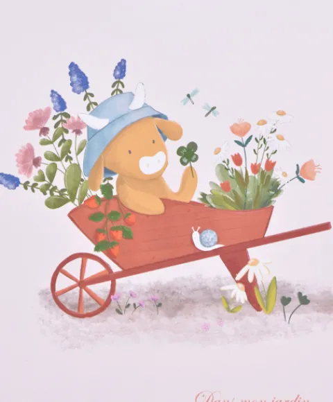 Doudou et Compagnie Doudou vache avec hochet billes - Aneth -21 cm> Doudou Plat|Hochets Et Pantins D'Activités